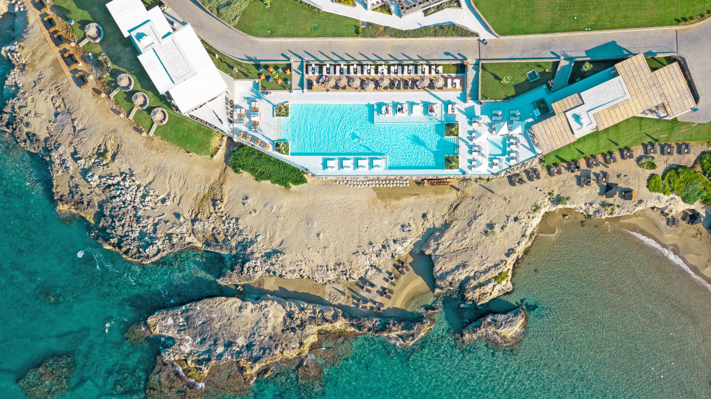 Abaton Island Resort & Spa Hersonissos  Esterno foto Aerial view of the pool